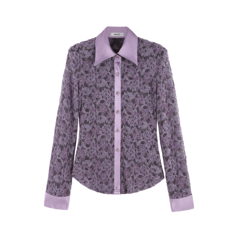 「一眼心动」春季新款时尚法式长袖蕾丝开衫HBZC641252