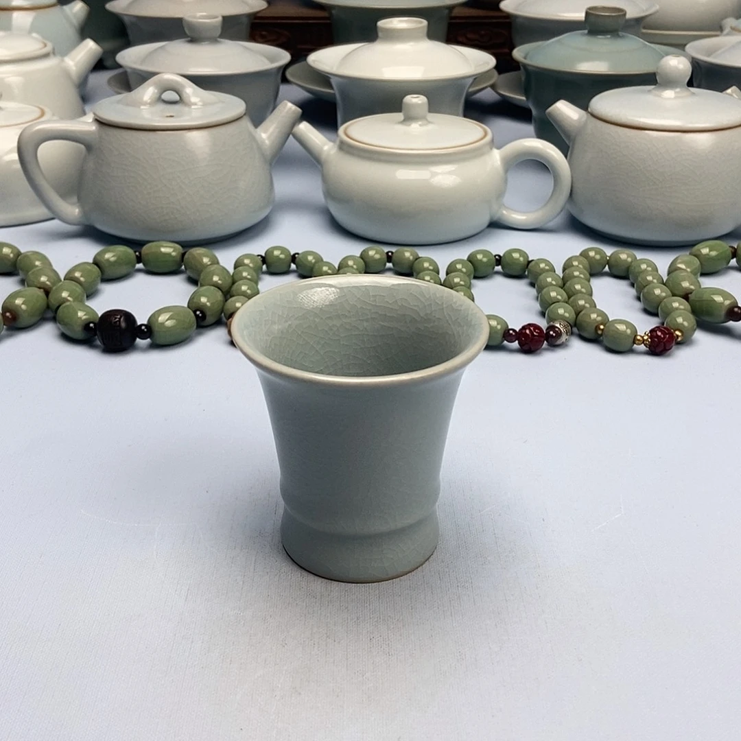 杯仿古天蓝釉闻香杯原矿原釉原产地