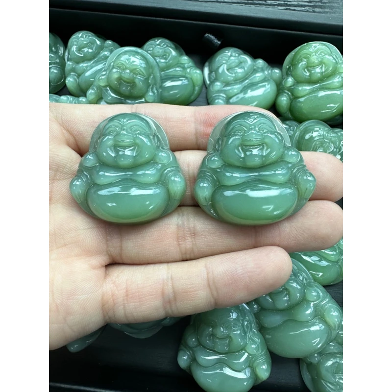 【小耿珠宝】和田玉碧玉猫眼佛公/013（多样性发其一）