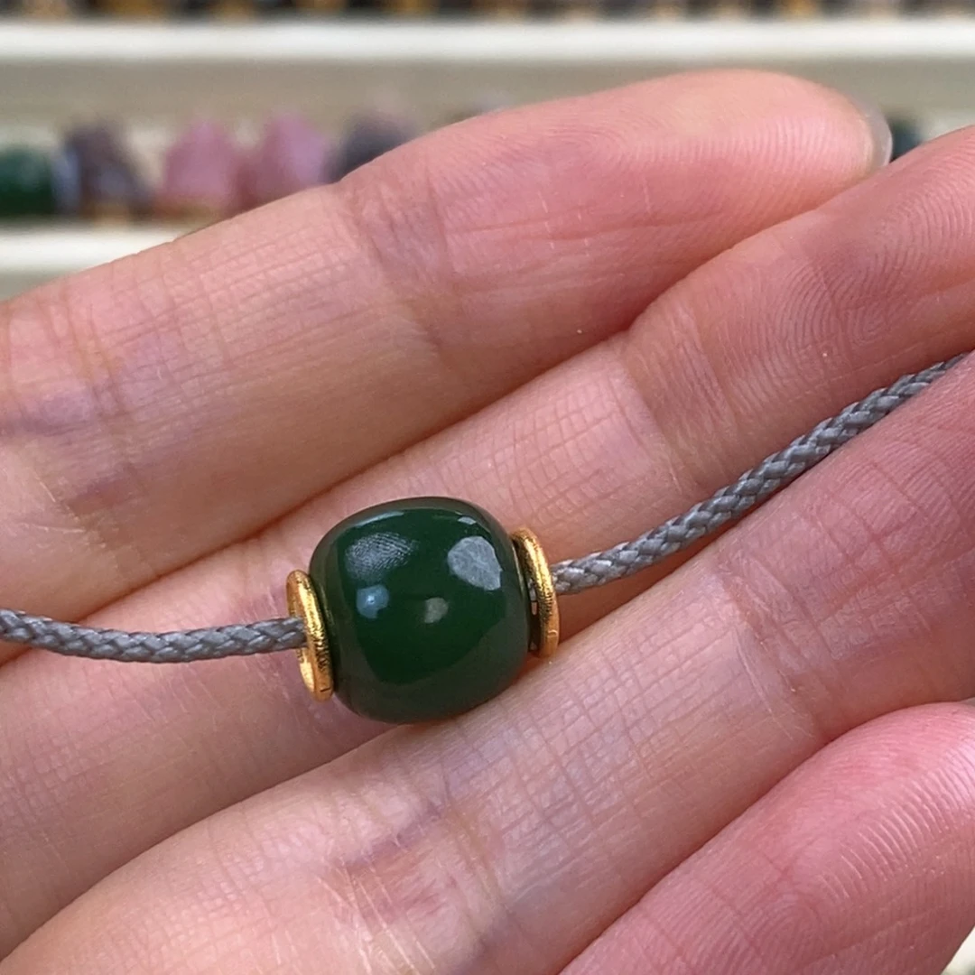 和田玉18K金镶嵌颈饰A****寶