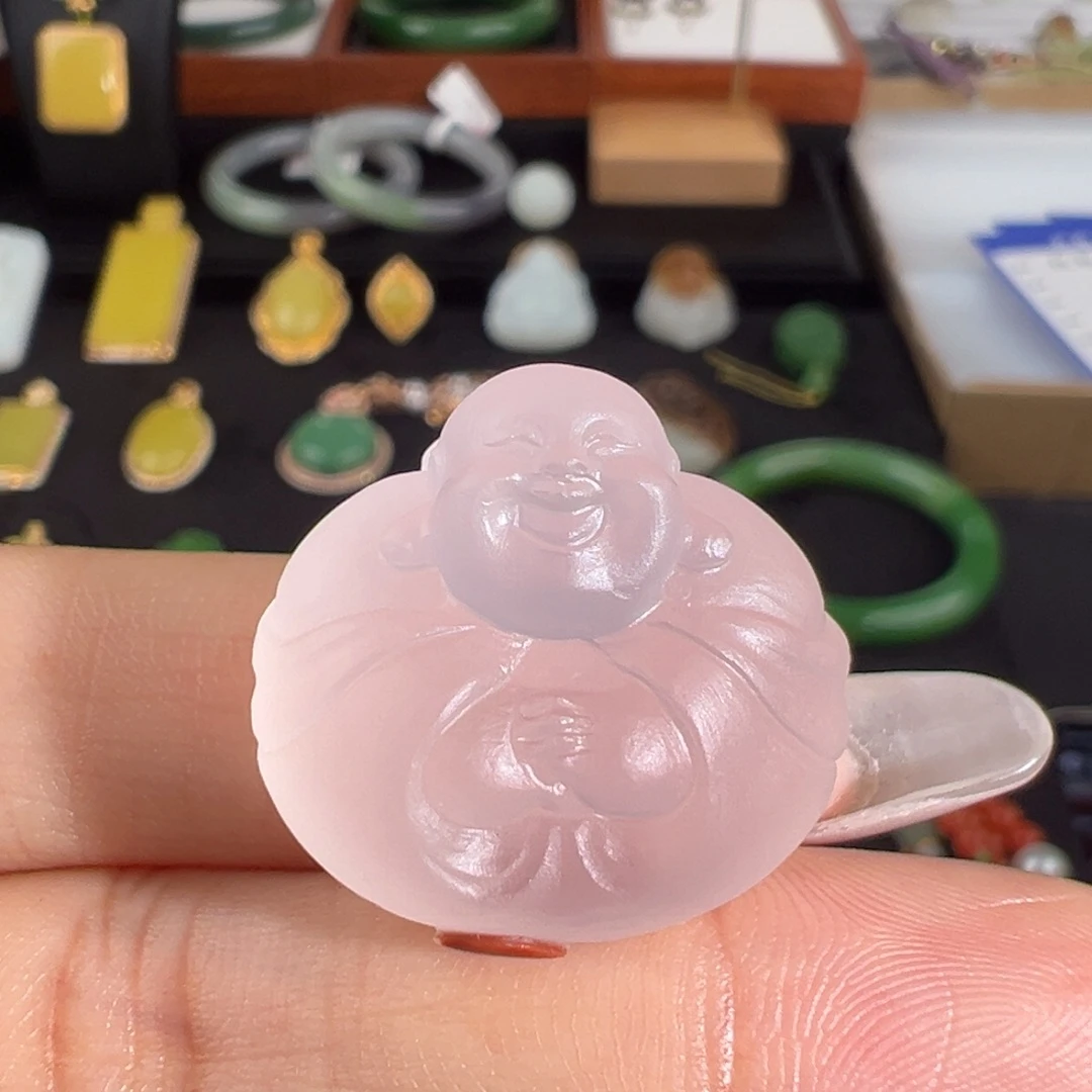 颈饰未镶嵌南红玛瑙荔枝冻飘红俏色佛公