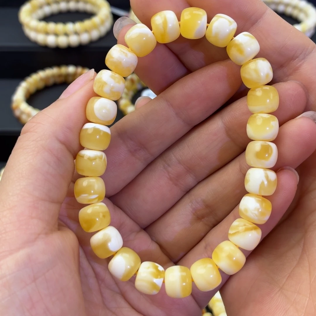 琥珀未镶嵌珠宝奇石金瓷白9.2