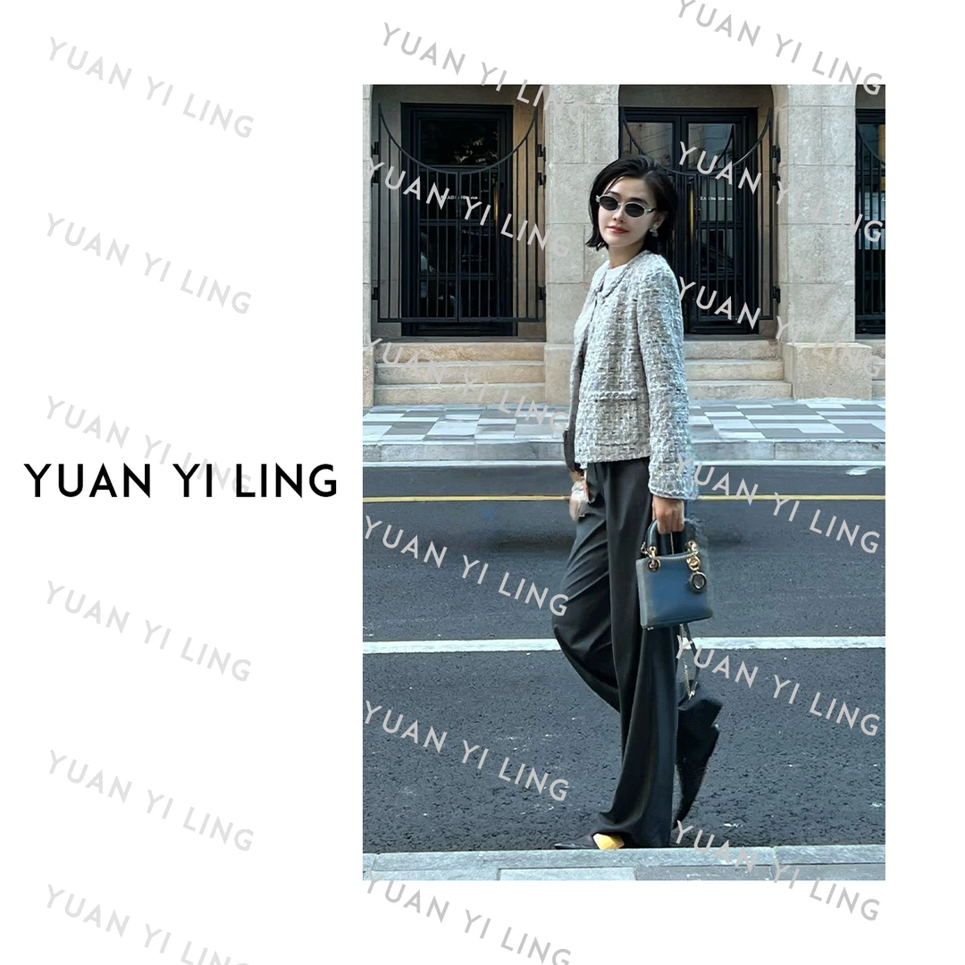 袁艺灵【戴安娜】25秋冬小香风三色粗花呢圆领短款外套3061