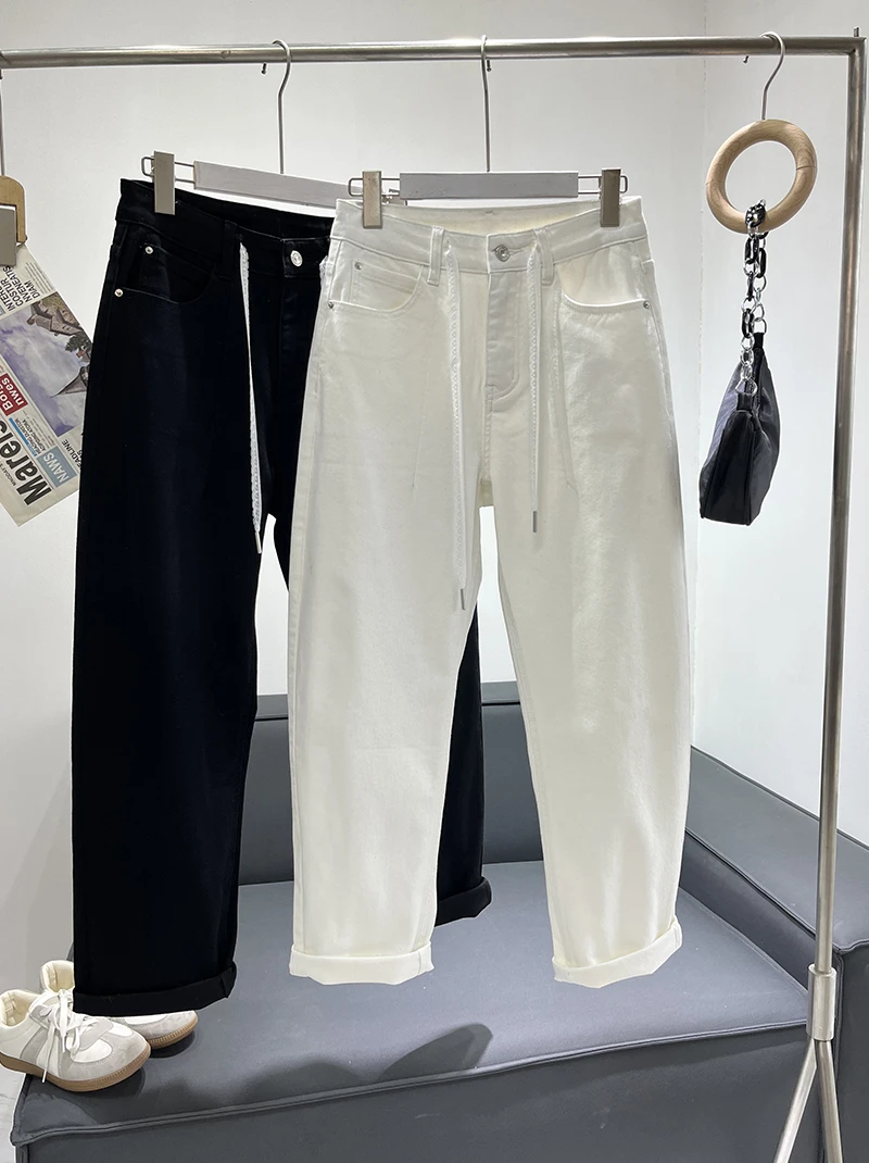 B专制胯宽腿粗！不变型防鼓包 显瘦高腰老爹九分休闲裤 E304 H5424