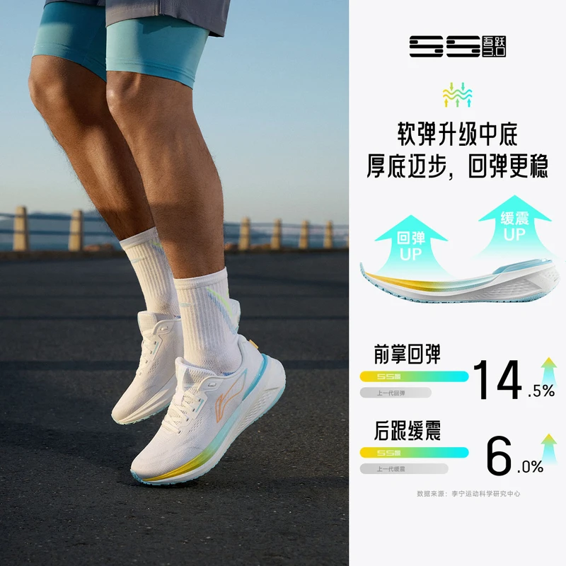 【吾跃3.0厚底跑步鞋】李宁官方秋季通勤软弹运动鞋ARSV023/ARSV024
