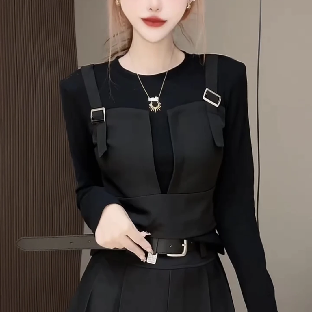 米长袖拼接轻职风修身型短袖T恤修身时尚个性唐风美学