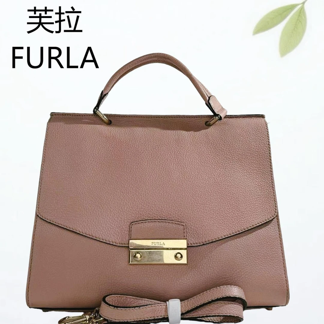 95新 FURLA/芙拉 粉色单肩包G25310311底长30X24