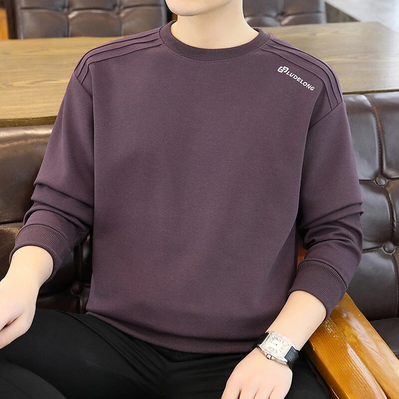 【高品质】2025春秋撞色领辑明线工艺圆领卫衣潮流时尚百搭青年2777