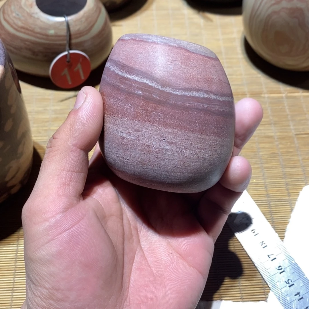 观***水紫砂纹理石头花盆