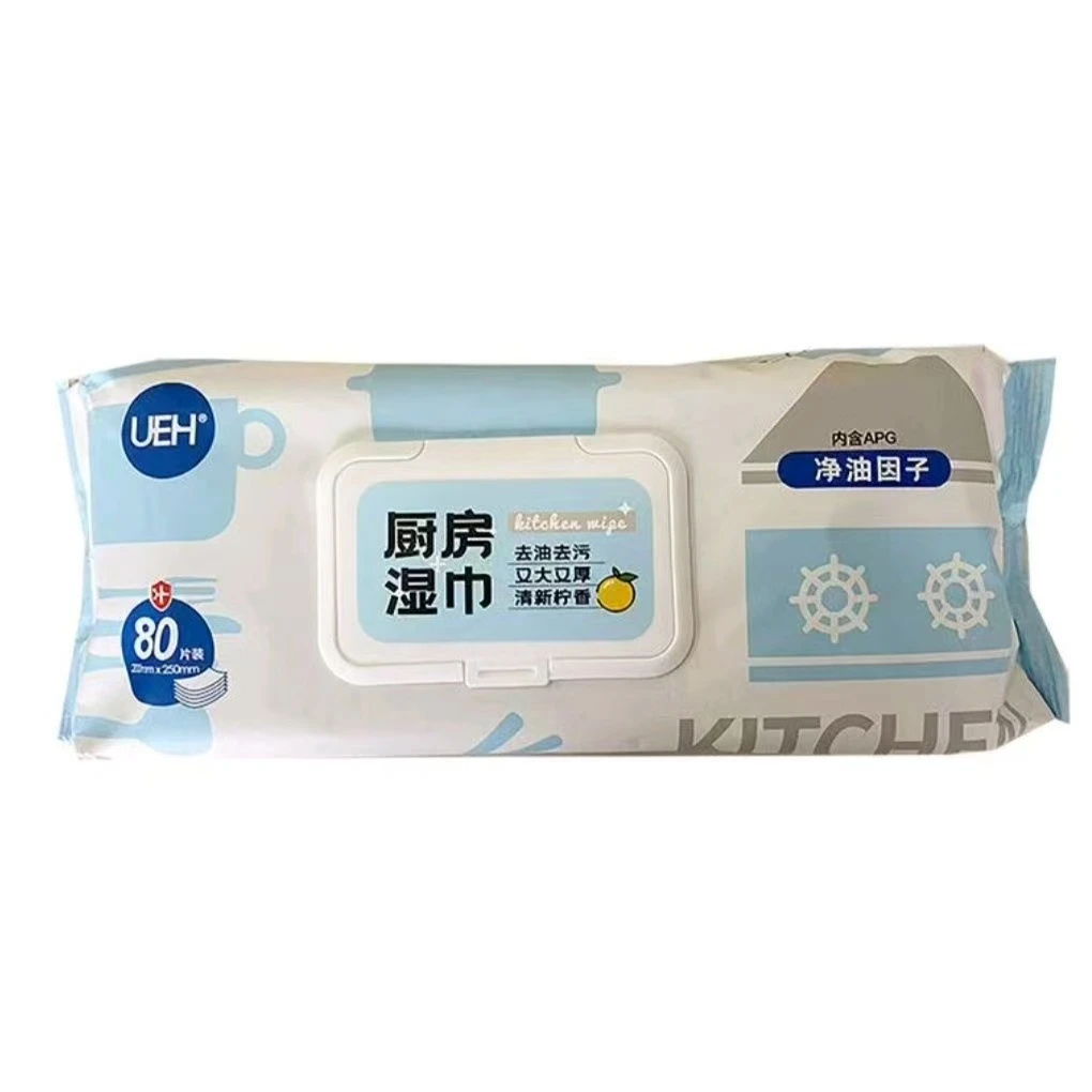 厨房湿巾200*250mm*80片去油去污又大又厚清新柠檬 APG净油因子