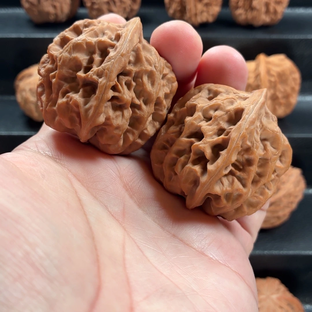 桃核把件野生原树将军塌45