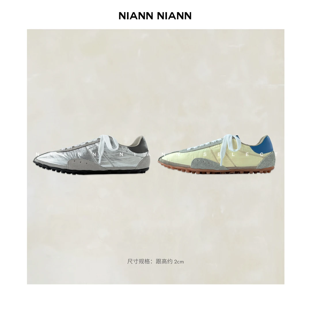 NiannNiann 高级定制复古擦色做旧牛翻毛皮德迅赛车鞋15674