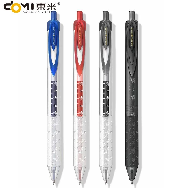 东米993学霸刻度笔大容量按动中性笔高颜值0.5CS学生刷题签字黑笔