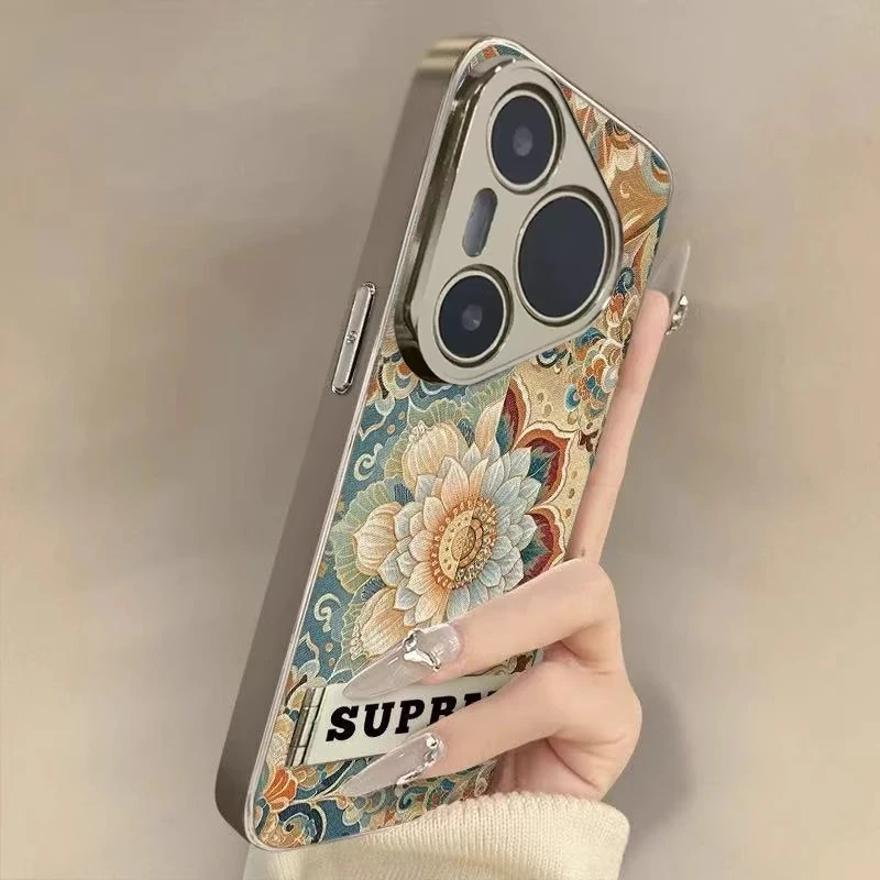 适用华为pura70pro+手机壳阴阳敦煌莲花保护套p60pro全包p50E复古