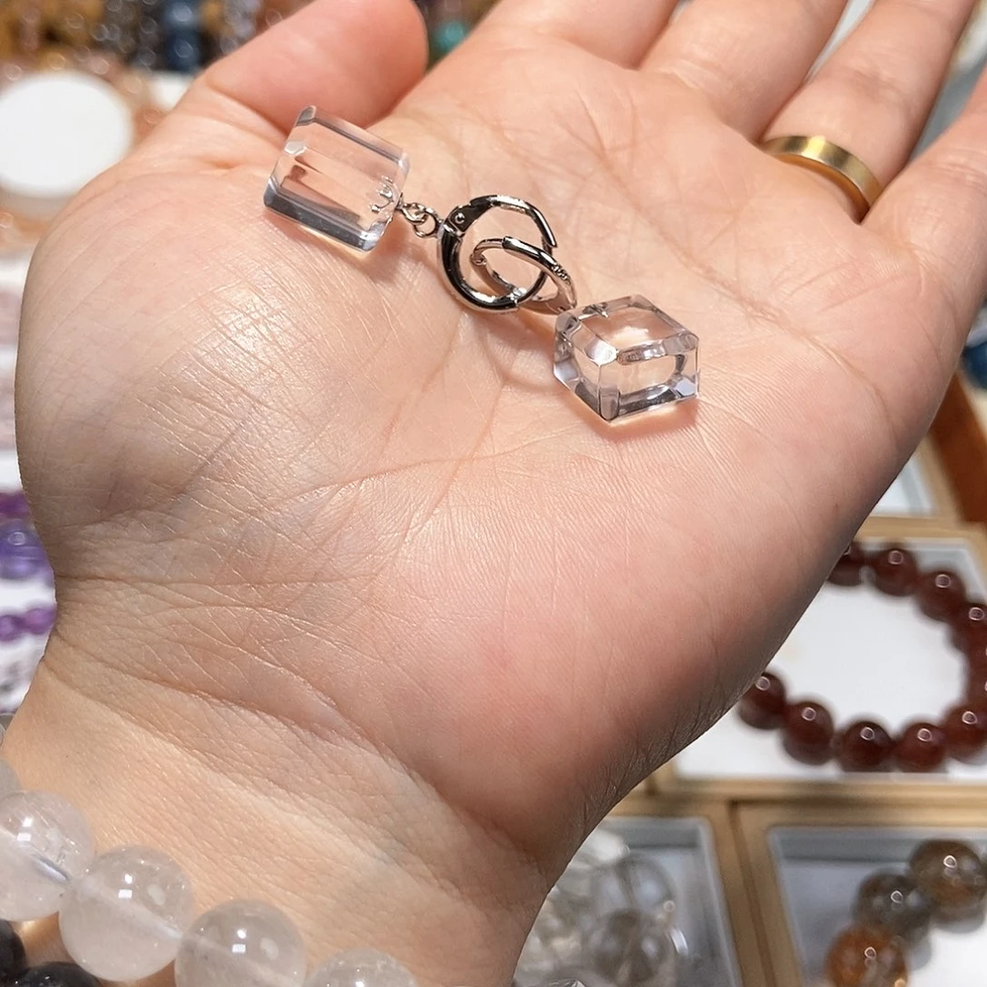 未镶嵌手链水晶米*耳环白水方糖