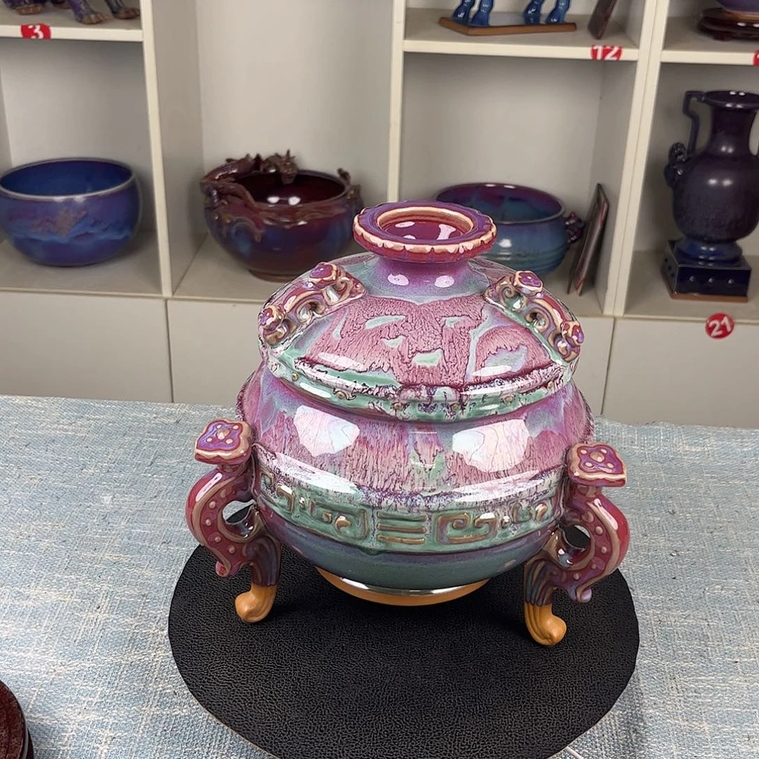 瓷片千秋如意鼎珍品大师作品