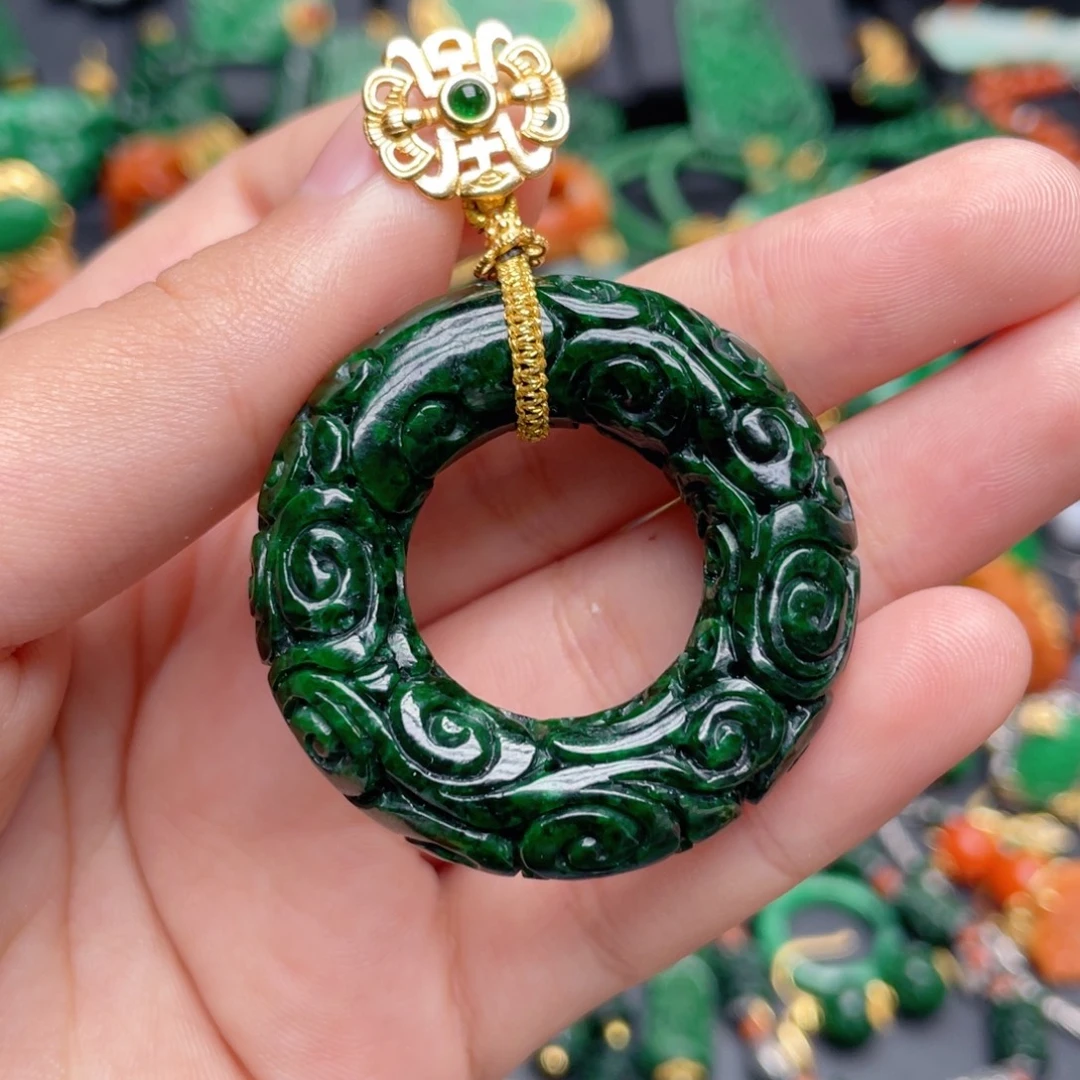 翡翠银S925镶嵌颈饰