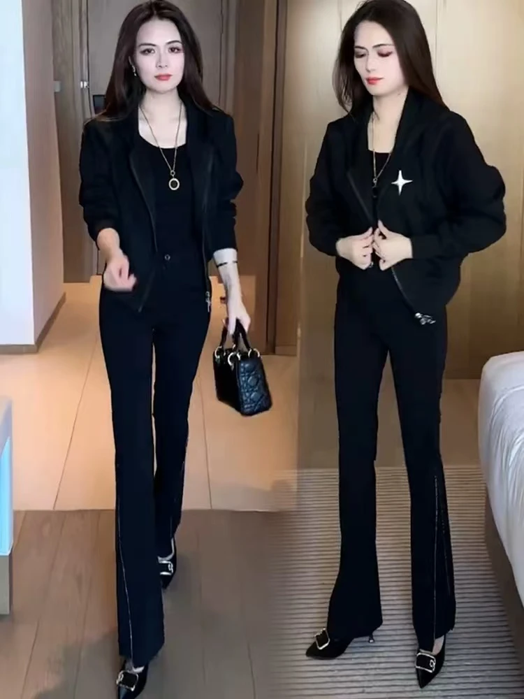 时尚短款外套女2025加绒新款洋气显瘦小个子百搭休闲连帽上衣