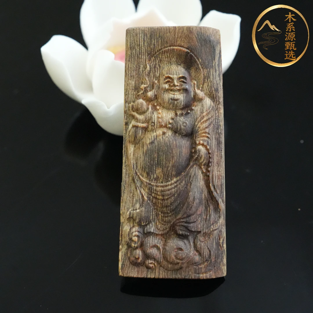 木系源 沉香海南尖峰岭莺歌绿奇楠天然沉水雕刻牌