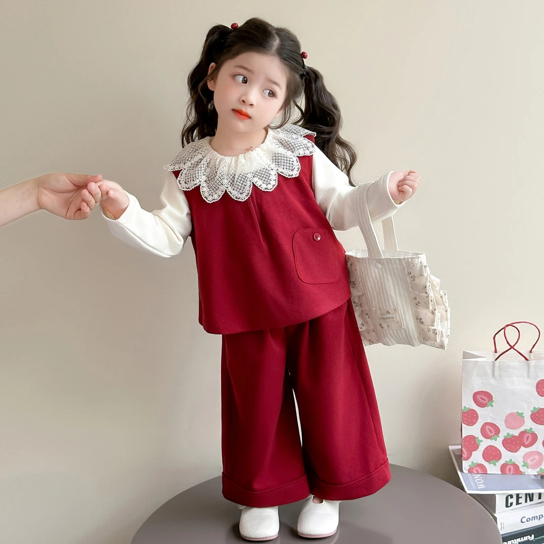 女童秋装套装2025新款4-6岁幼儿园潮款小童女宝春秋季洋气三件套