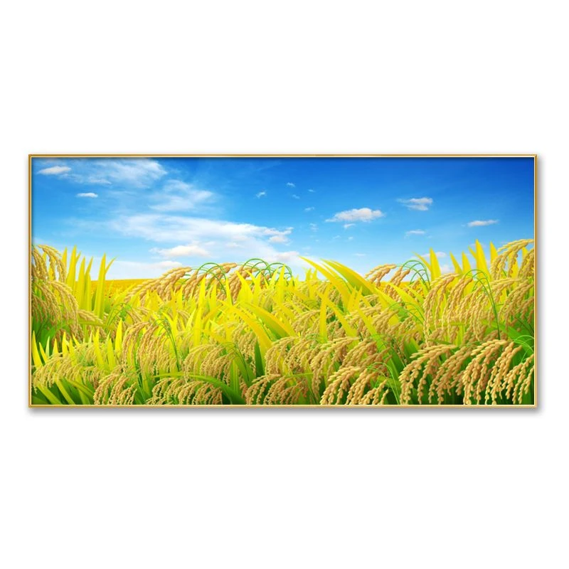 现代简约稻田风景壁画客厅沙发背景墙装饰画轻奢大气丰收餐厅挂画