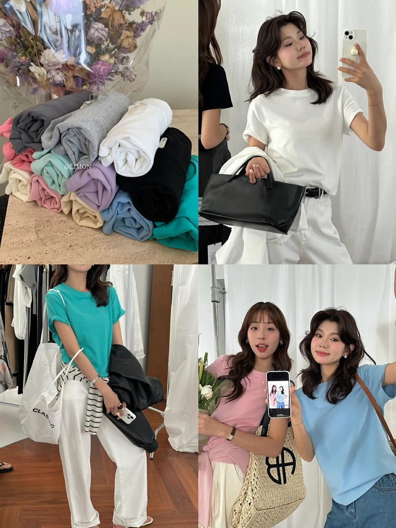 夏上新～【NEW】人手五件！纯棉舒适百搭短袖T恤