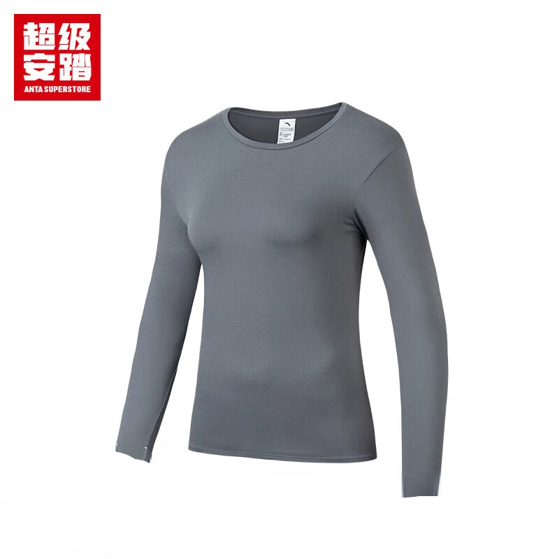 超级安踏运动内衣女士秋冬保暖秋衣磨毛单件上衣192448977U