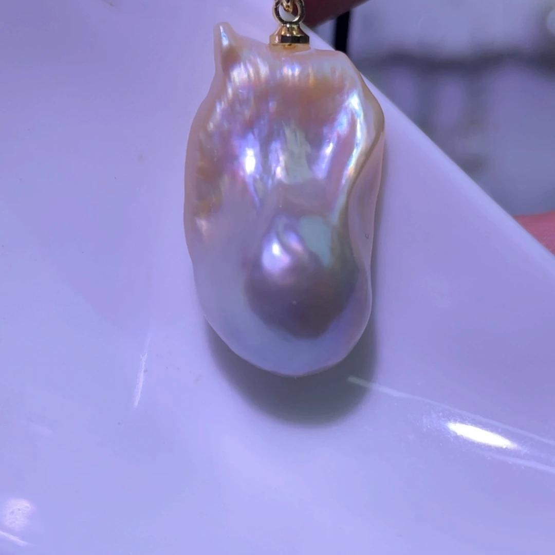 淡水珍珠银S925镶嵌天然淡水珍珠吊坠