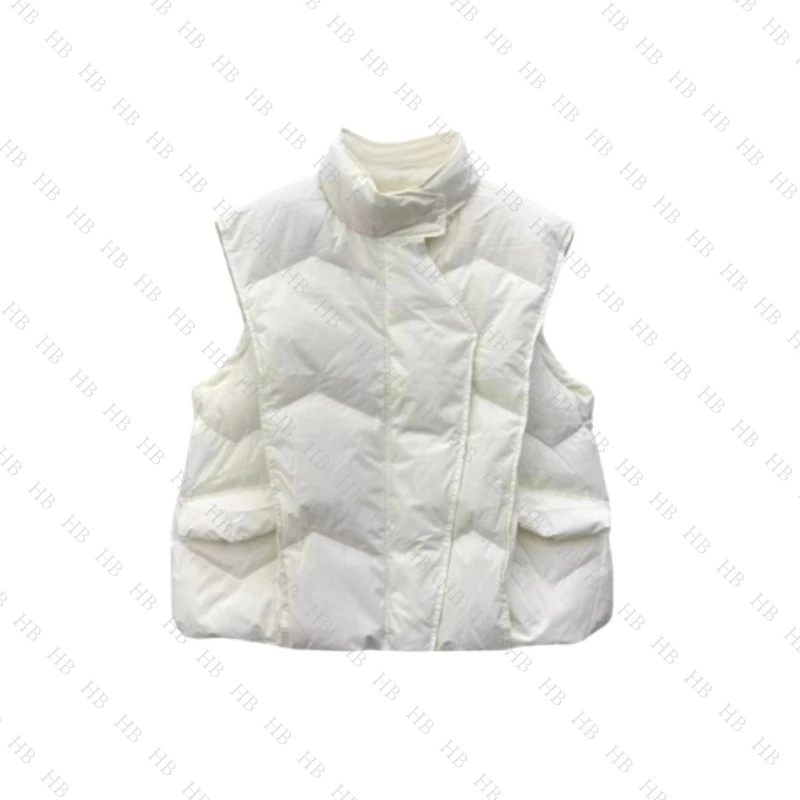 何碧碧HB【舒适搭】88789 白鸭绒时尚宽松休闲马甲保暖秋冬百搭