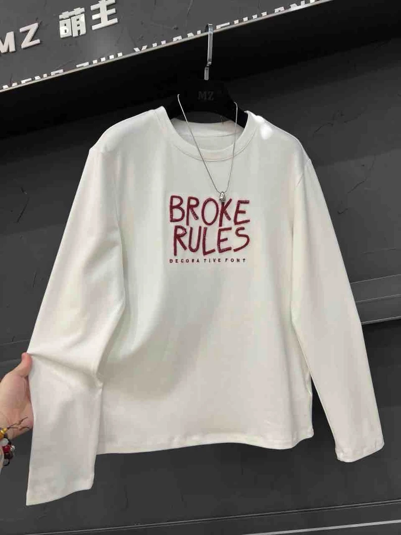 5876预【PINGJIE】2025长袖德绒打底时尚休闲潮流舒适百搭洋气T恤