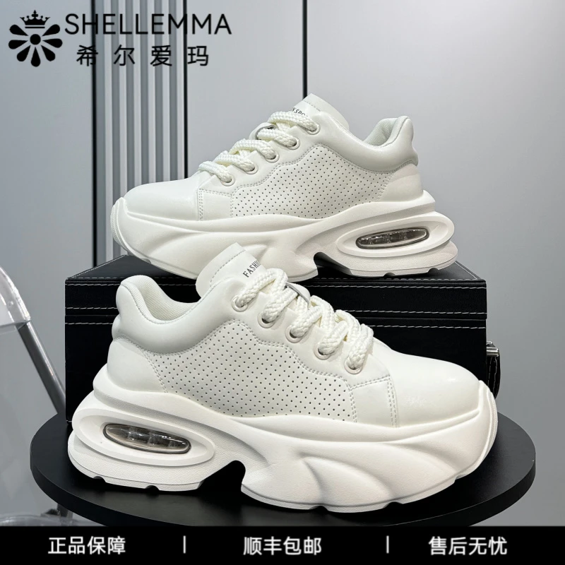 希尔爱玛厚底老爹鞋男款新款超火老爹鞋夏季透气内增高白色运动休