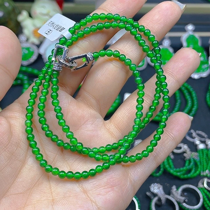 翡翠未镶嵌颈饰翡翠阳绿3.5