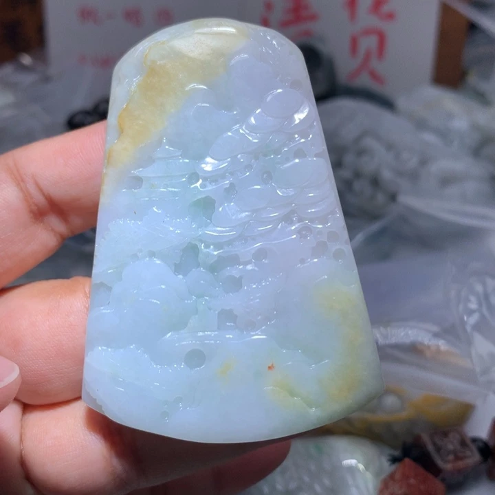翡翠未镶嵌颈饰保真天然A货翡翠