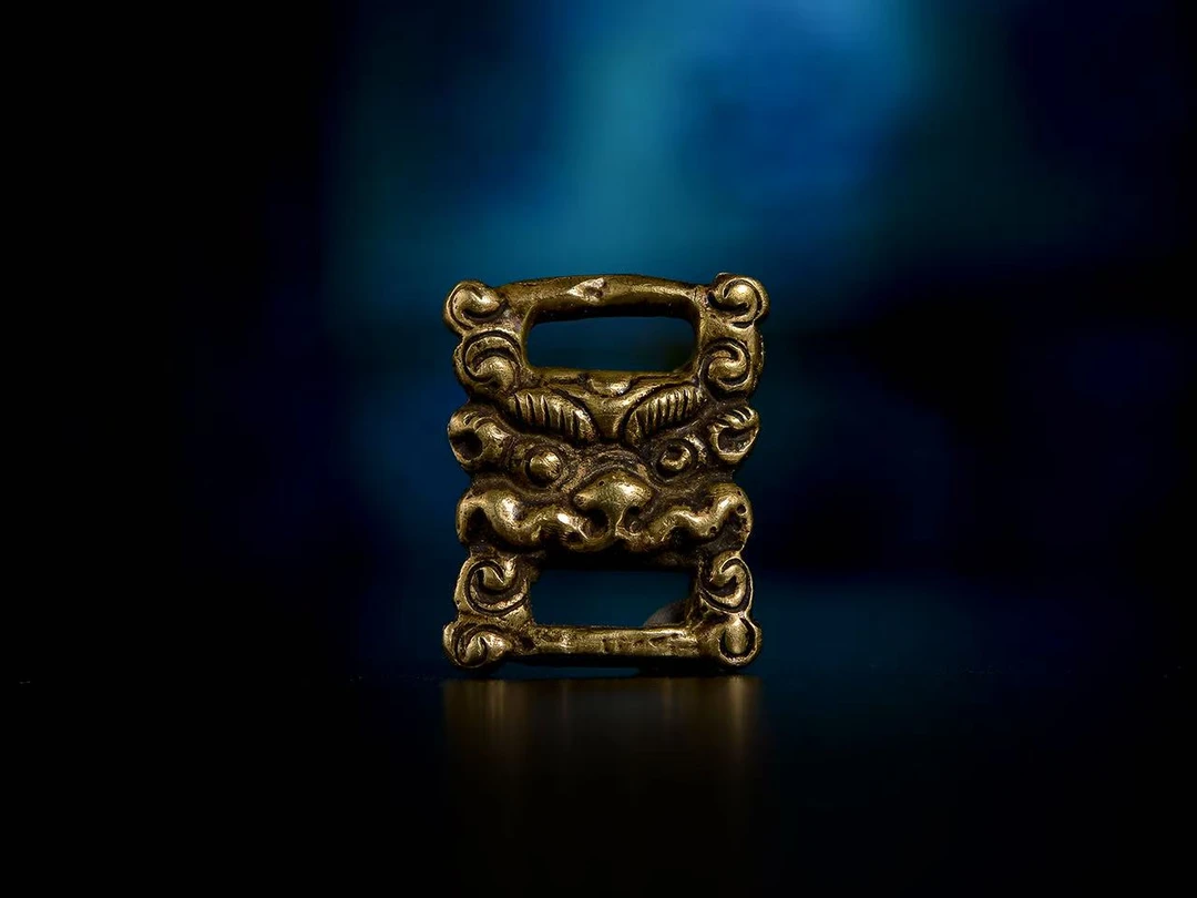 【藏传】[铜制]合金铜支巴扎经扣