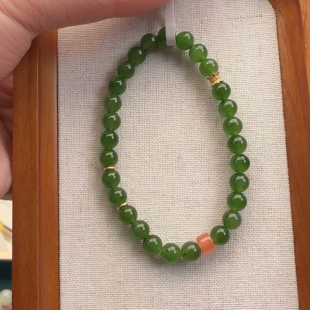 和田玉银S925镶嵌手链