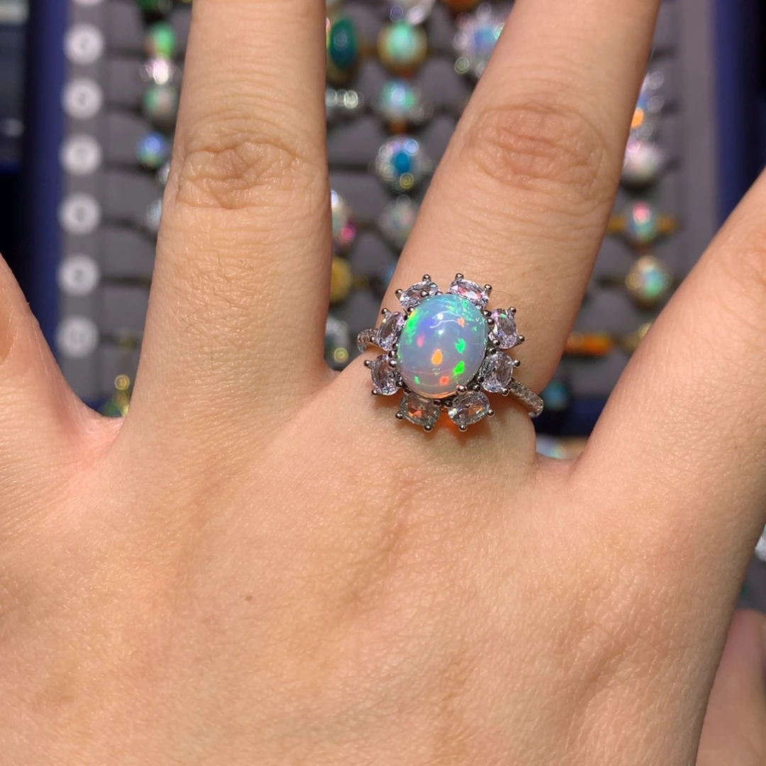 银S925镶嵌欧泊戒指