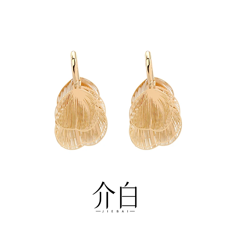 铜合金耳饰 金色女时尚设计感日韩气质小众原创设计复古银色