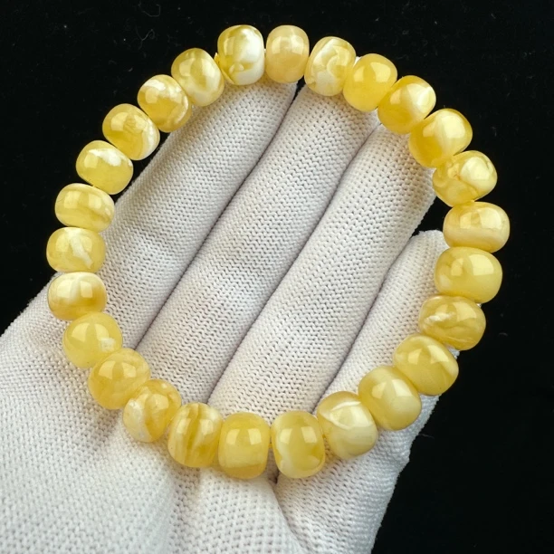 Y4697 天然原矿蜜蜡手串9+mm 11.7g抖音基地质检发货
