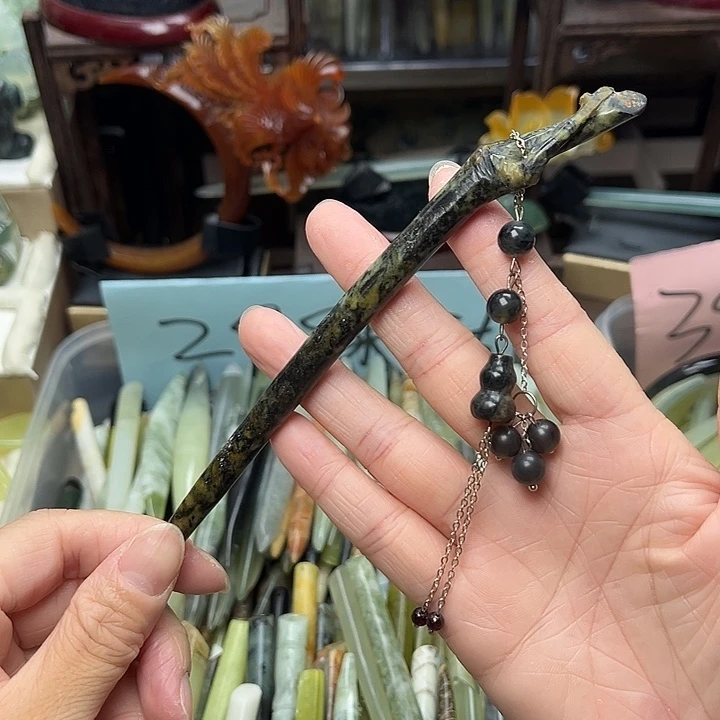 蛇纹石玉未镶嵌发簪