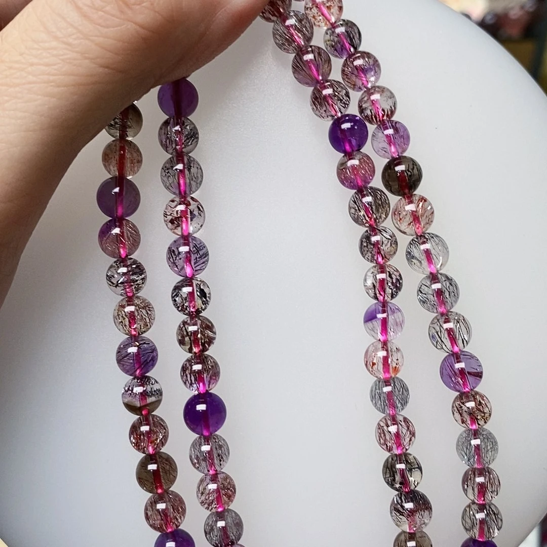 未镶嵌手链水晶h558黑加仑超七6+