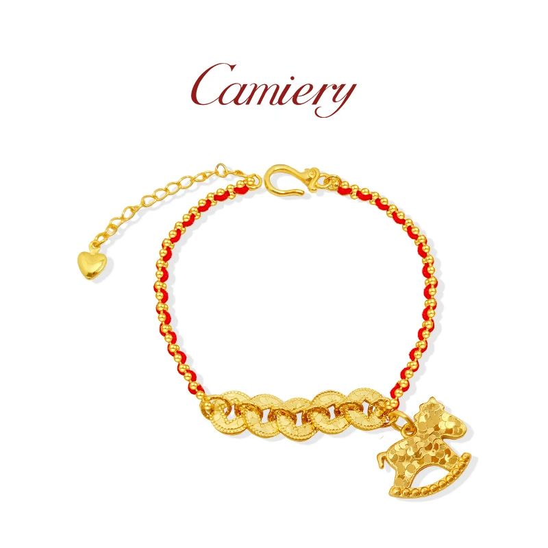 CAMIERY /卡美瑞 新中式轻奢碎碎冰五帝钱木马手链