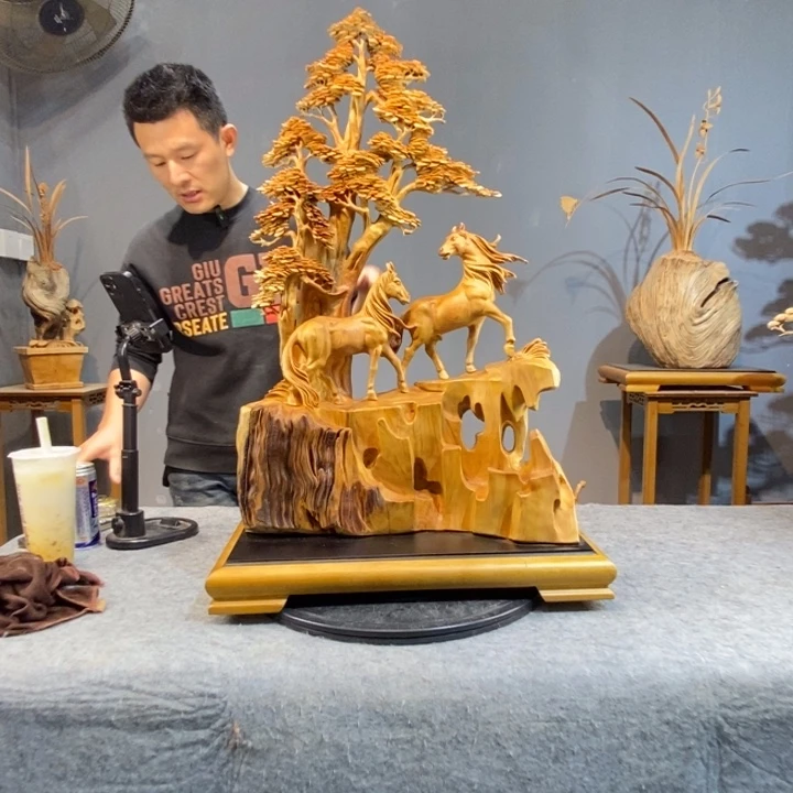 用***0柏木木雕工艺品摆件