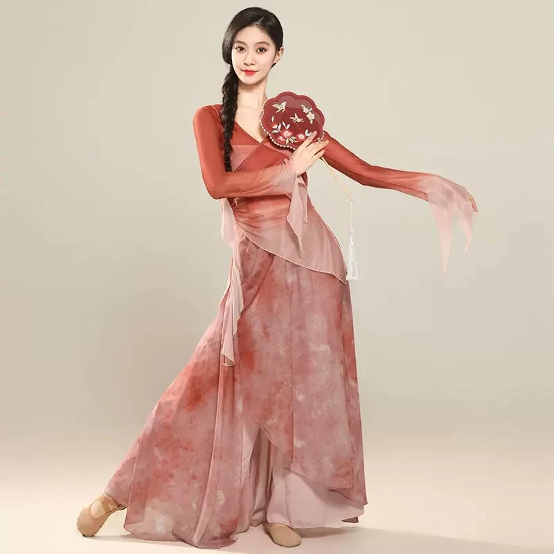 古典舞服身韵渐变网纱纱衣女飘逸练功服中国舞舞蹈演出服
