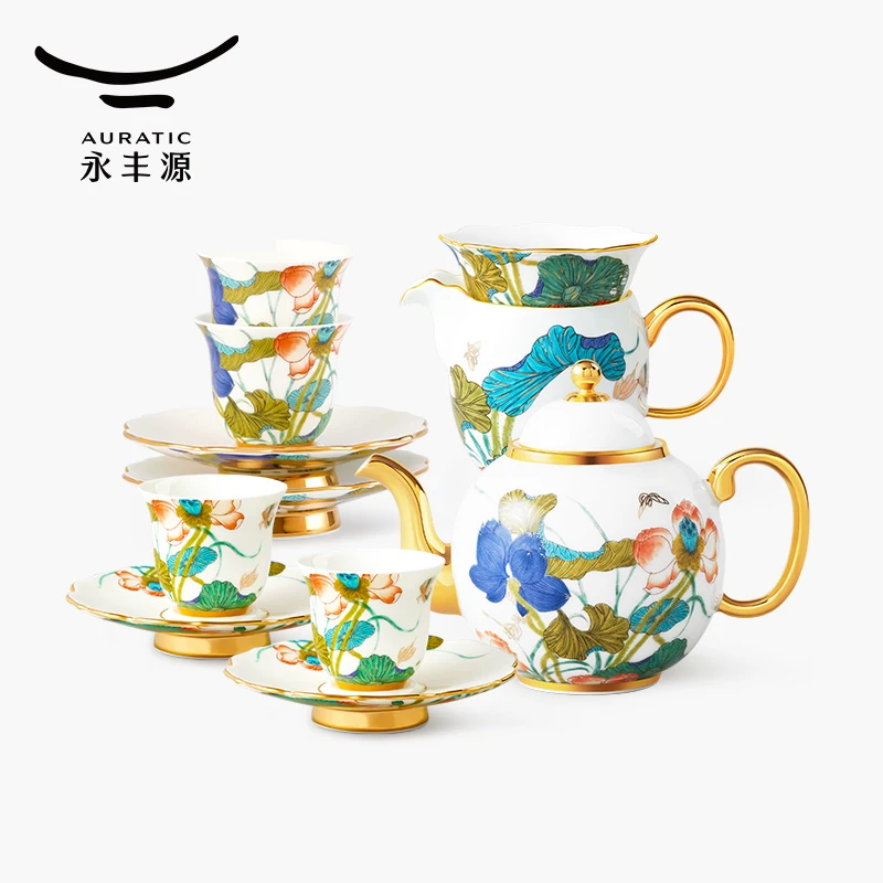 永丰源幸福和鸣12头功夫茶具 中式陶瓷茶杯套装家用