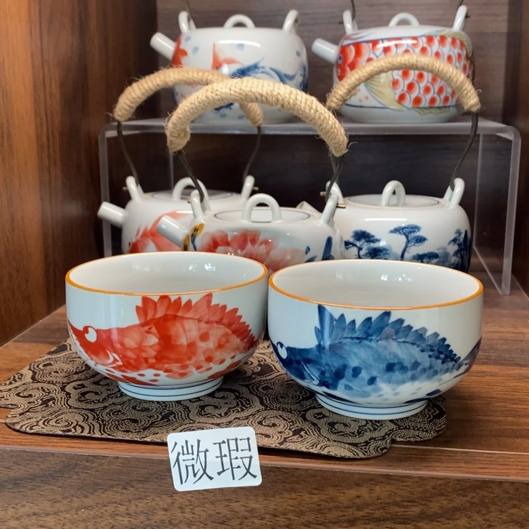 釉下彩老陶泥手工绘制