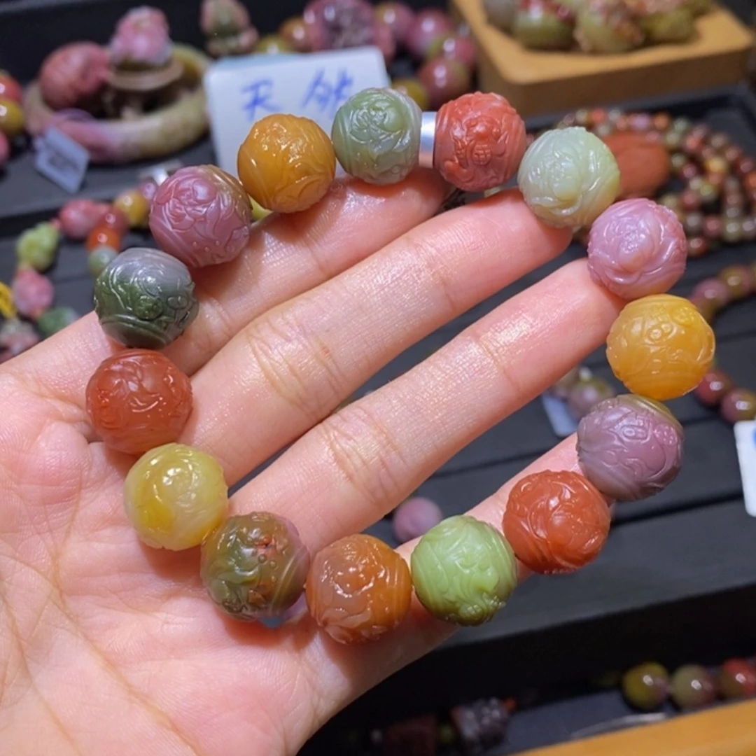 【闪购商品】未镶嵌手链玛瑙/玉髓盐源玛瑙锦鲤莲花珠13m