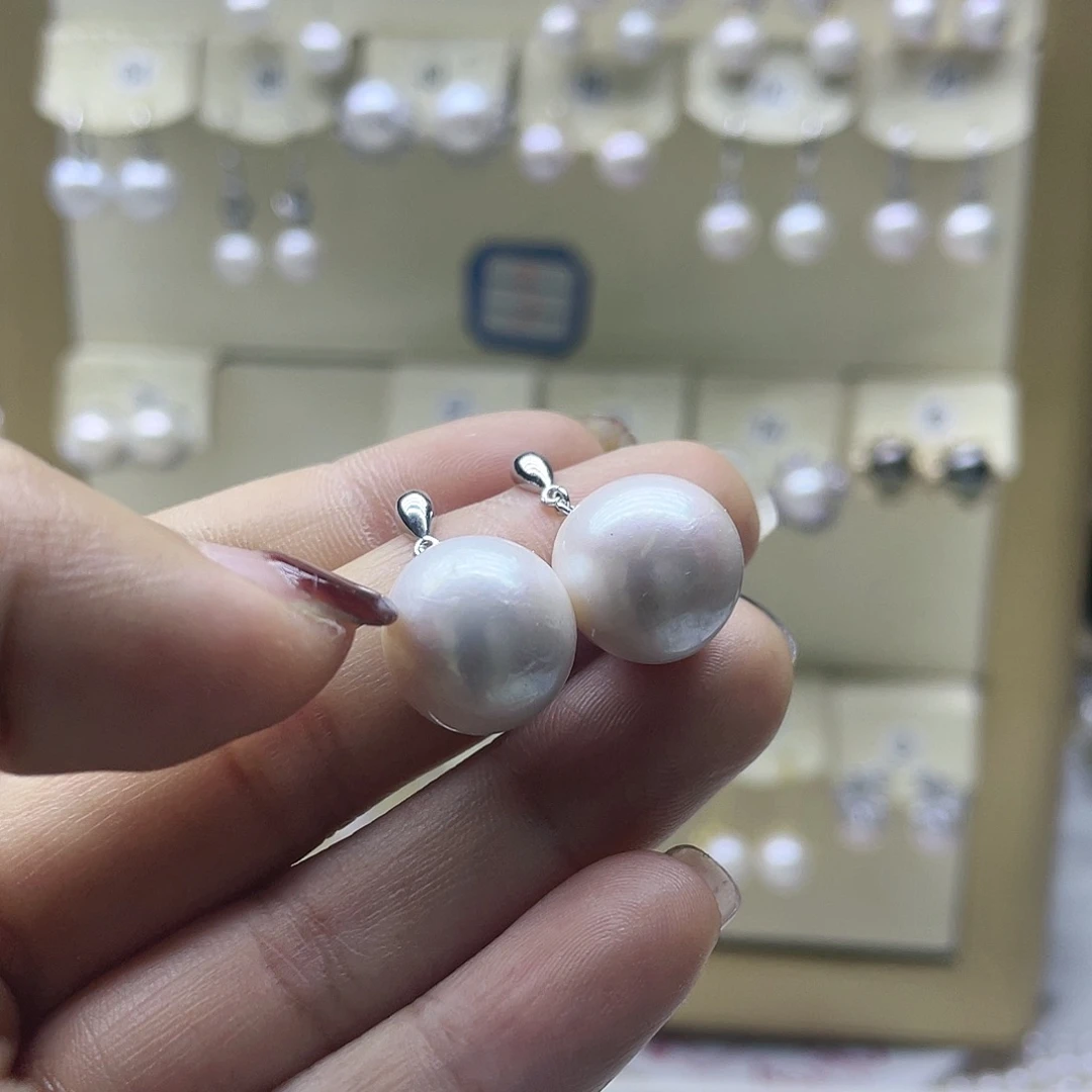 淡水珍珠耳饰银S925镶嵌