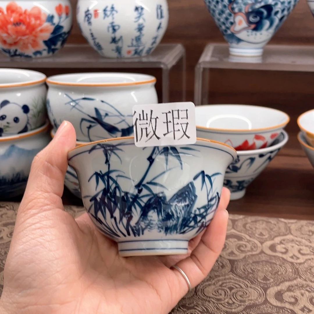 微瑕釉下彩纯手绘