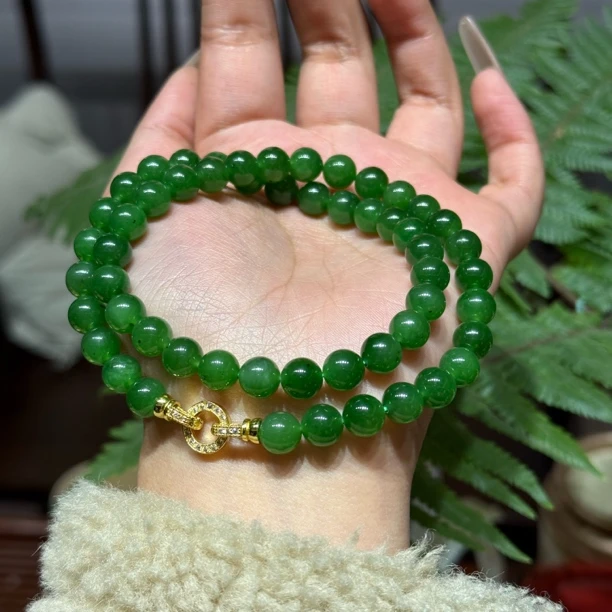 和田玉颈饰未镶嵌卡8碧玉项链豹哥拍一发一