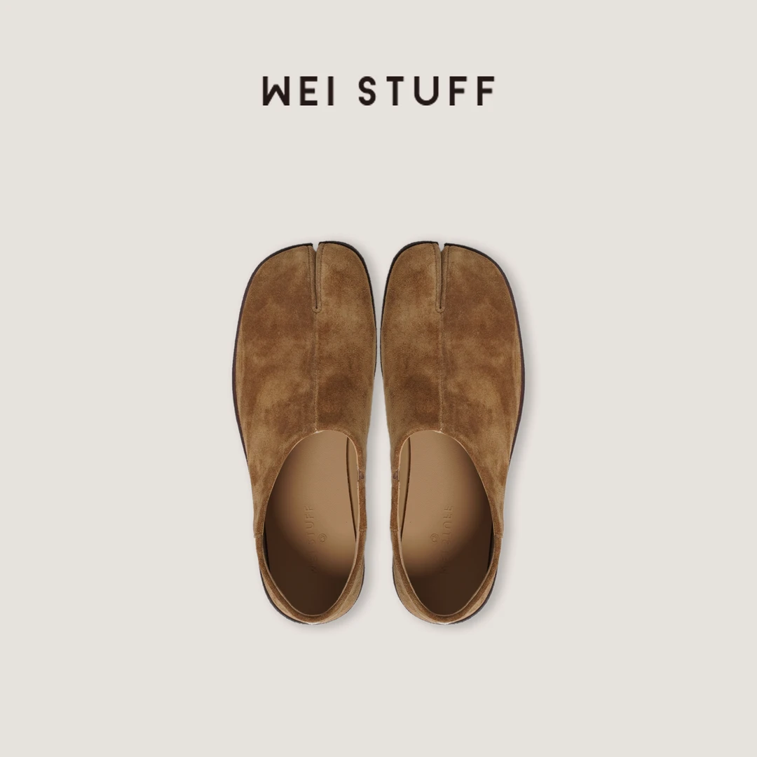 WEI STUFF “经典回归”老钱极简百搭咖色分趾鞋 10477.